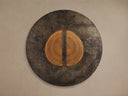 Acacius Round Dining Table Oxidized Steel Wood Industrial Artisanal Dining
