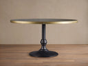 Recycled Metal Dining Table with Wade Base Cast Iron Artisan Dining Furniture
