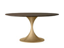 Round Wood Dining Table with Launette Base