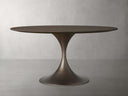 Round Wood Dining Table with Launette Base