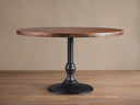 Recycled Metal Dining Table with Wade Base Cast Iron Artisan Dining Furniture