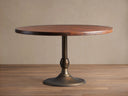 Recycled Metal Dining Table with Wade Base Cast Iron Artisan Dining Furniture
