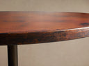 Recycled Metal Dining Table with Wade Base Cast Iron Artisan Dining Furniture