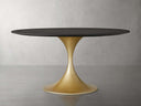 Round Wood Dining Table with Launette Base