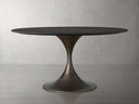 Round Wood Dining Table with Launette Base
