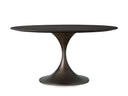 Round Wood Dining Table with Launette Base