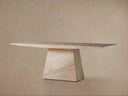 Ilaria Dining Table Beige Coralle Marble Pedestal Artisanal Dining