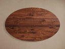 Jacob Round Solid Wood Dining Table Black Iron Vertex Base Modern Dining