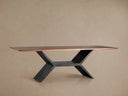 Jacob Solid Wood Dining Table Black Iron Vertex Base Modern Dining