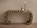 Lindly Console Table Buffalo Horn Mosaic Rectangular Contemporary Living Room