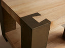 Telluride Oak End Table with Oxidized Steel Legs Rustic Living Room Furniture