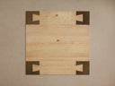 Telluride Oak End Table with Oxidized Steel Legs Rustic Living Room Furniture