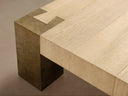 Telluride Oak Coffee Table with Oxidized Steel Legs Rustic Living Room Table