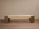 Telluride Oak Coffee Table with Oxidized Steel Legs Rustic Living Room Table