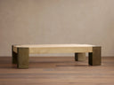 Telluride Oak Coffee Table with Oxidized Steel Legs Rustic Living Room Table