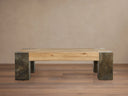 Telluride Oak Coffee Table with Oxidized Steel Legs Rustic Living Room Table