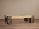 Telluride Oak Coffee Table with Oxidized Steel Legs Rustic Living Room Table