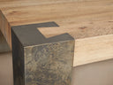 Telluride Oak Coffee Table with Oxidized Steel Legs Rustic Living Room Table