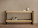 Telluride Oak Console Table with Oxidized Steel Legs Rustic Living Room Furniture