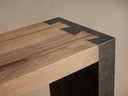 Telluride Oak Console Table with Oxidized Steel Legs Rustic Living Room Furniture