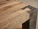 Telluride Oak End Table with Oxidized Steel Legs Rustic Living Room Furniture