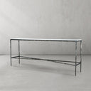 Vintage Forged Rectangle Marble Console Table