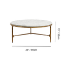 Thaddeus Metal Marble Round Coffee Table 3 Legs Hand-Forged Living Sofa Center Tea Table