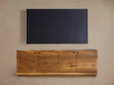 Acacius Industrial Media Console Oxidized Steel Reclaimed Wood Living