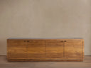 Acacius Industrial Media Console Oxidized Steel Reclaimed Wood Living