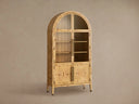 Hattie Burl Glass Cabinet in Mappa Burl Wood for Display