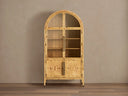 Hattie Burl Glass Cabinet in Mappa Burl Wood for Display