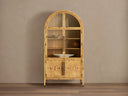 Hattie Burl Glass Cabinet in Mappa Burl Wood for Display