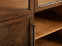Hattie Burl Glass Cabinet in Mappa Burl Wood for Display