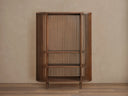 Paige Cabinet Beech Wood Walnut Veneer Reeded Artisanal Living