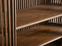 Paige Cabinet Beech Wood Walnut Veneer Reeded Artisanal Living