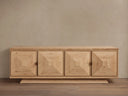 Pelham Oak Wood Sideboard Rectangular Transitional Storage Cabinet for Dining Living Room