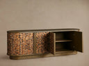 Zansi Buffalo Horn Sideboard Rectangular Artisanal Wood Living Furniture