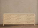 Calista Nine Drawer Dresser in Oak Wood
