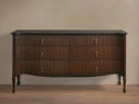 Conrad Six Drawer Dresser Teak Wood Rectangular Vintage Inspired Bedroom