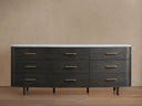 Danny Nine Drawer Dresser with Oak Wood and Marble Top