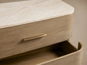 Danny Nine Drawer Dresser with Oak Wood and Marble Top