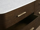Danny Nine Drawer Dresser with Oak Wood and Marble Top