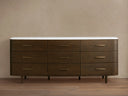 Danny Nine Drawer Dresser with Oak Wood and Marble Top