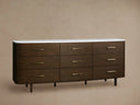 Danny Nine Drawer Dresser with Oak Wood and Marble Top