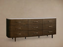 Danny Nine Drawer Dresser with Oak Wood and Marble Top