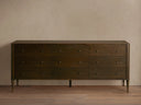 Laurent Wood Nine Drawer Dresser with Brass