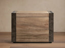 Telluride Oak Nightstand with Oxidized Steel Rustic Industrial Bedroom Furniture