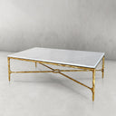 Thaddeus Metal Rectangle Marble Coffee Table Hand-Forged Living Sofa Center Tea Table
