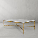 Thaddeus Metal Rectangle Marble Coffee Table Hand-Forged Living Sofa Center Tea Table