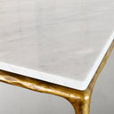 Thaddeus Metal Rectangle Marble Coffee Table Hand-Forged Living Sofa Center Tea Table